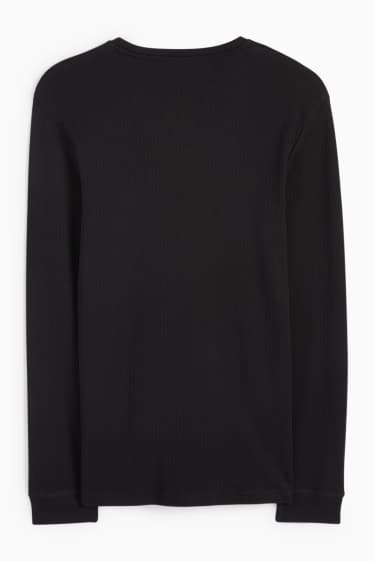 Men - Vest - ribbed - black