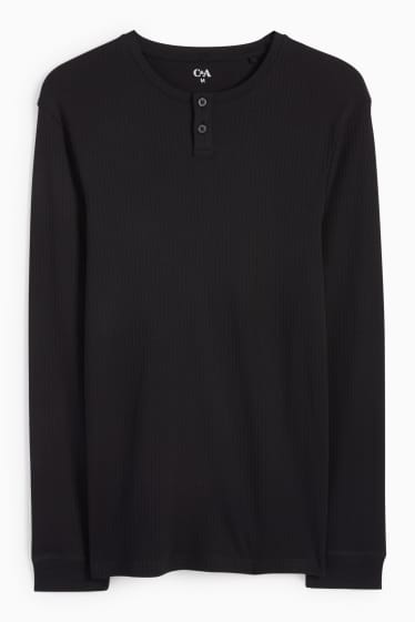 Men - Vest - ribbed - black