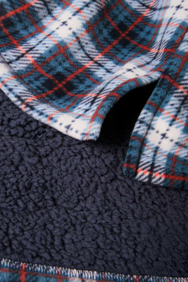 Men - Hoodie blanket - check - dark blue