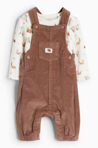 Miminka - chlapci - Divoká zvířata - outfit pro miminka - 2dílný - hnědá