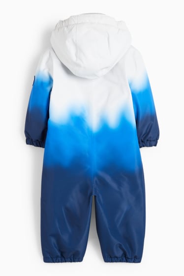Enfants garçons - Combinaison de ski à capuche - imperméable - à motif - bleu foncé