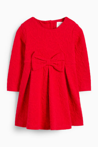 Baby Mädchen - Baby-Kleid - festlich - strukturiert - rot