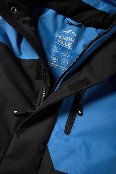 Kinder Buben - Skijacke mit Kapuze - wasserdicht - blau