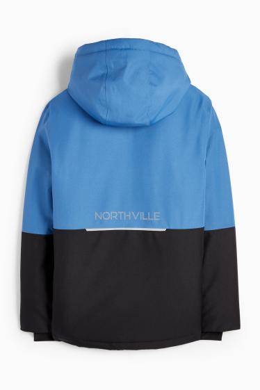 Kinder Buben - Skijacke mit Kapuze - wasserdicht - blau