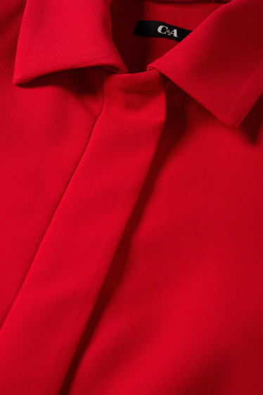 Women - Cropped blazer - fitted - red