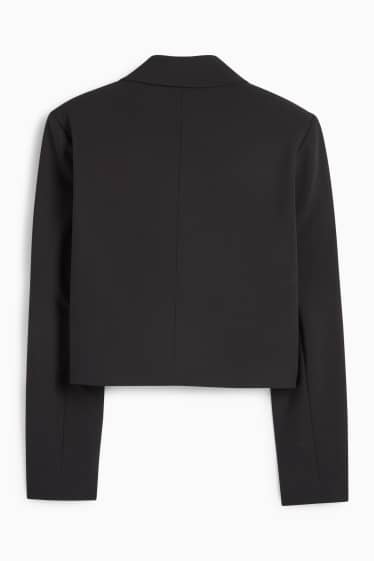 Women - Cropped blazer - fitted - black