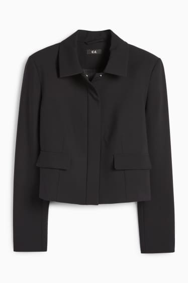 Women - Cropped blazer - fitted - black
