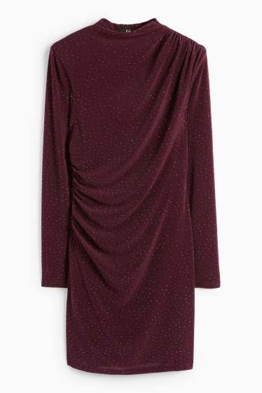 Femmes - Robe Bodycon avec pierres de strass - bordeaux