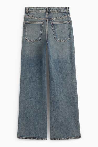 Damen - Wide Leg Jeans - Mid Waist - helljeansblau
