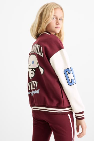 Copii - Fete - Cinnamoroll - jachetă tip college - bordo