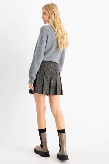 Women - Skort - check - dark gray