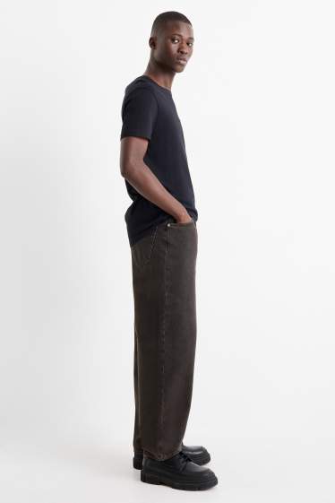 Pánské - Barrel jeans - džíny - hnědé