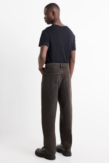 Pánské - Barrel jeans - džíny - hnědé