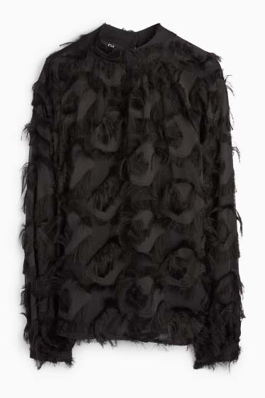 Donna - Blusa frangiata - nero