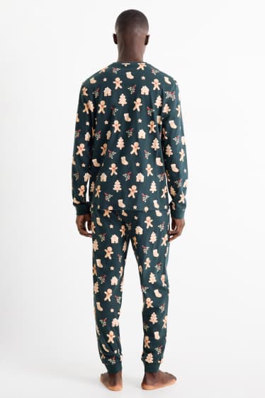 Home - Mini Me - pijama nadalenc d’home - de quadres - verd fosc