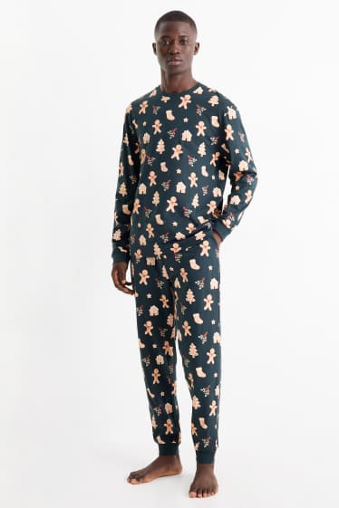 Home - Mini Me - pijama nadalenc d’home - de quadres - verd fosc
