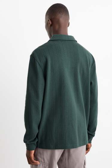 Herren - Poloshirt - Relaxed Fit - strukturiert - dunkelgrün