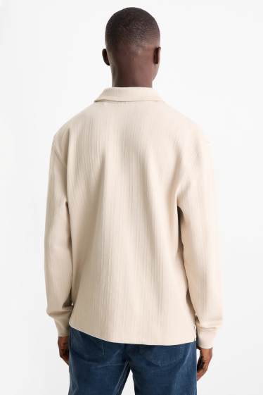 Herren - Poloshirt - Relaxed Fit - strukturiert - beige