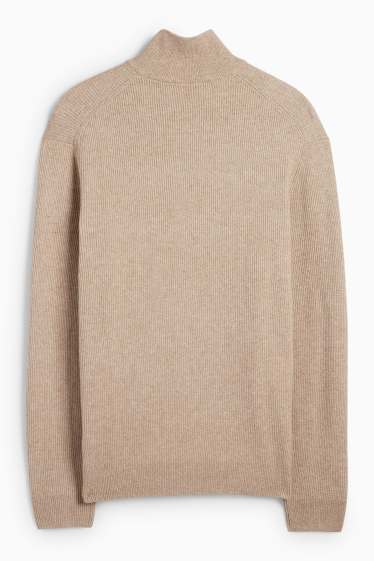 Men - Jumper - ribbed - beige