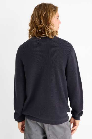 Herren - Pullover - strukturiert - dunkelblau