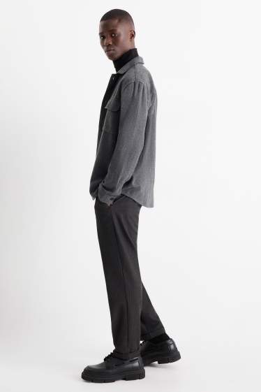 Herren - Chino - Tapered Fit - Nadelstreifen - dunkelgrau