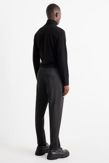 Herren - Chino - Tapered Fit - Nadelstreifen - dunkelgrau