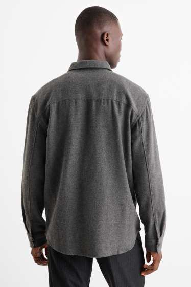 Home - Camisa - relaxed fit - Kent - gris fosc