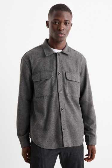Home - Camisa - relaxed fit - Kent - gris fosc