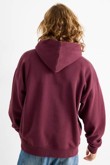 Hombre - Sudadera con capucha - burdeos