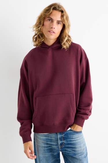 Hombre - Sudadera con capucha - burdeos