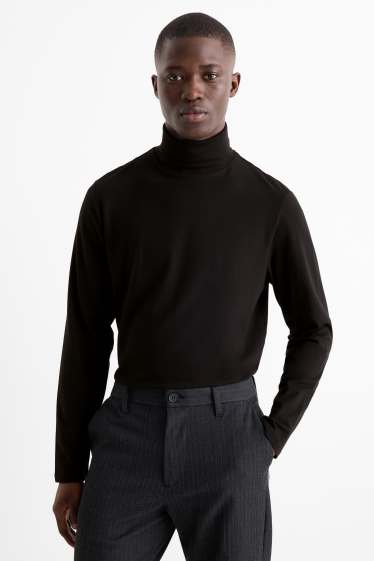 Herren - Rollkragenshirt - schwarz