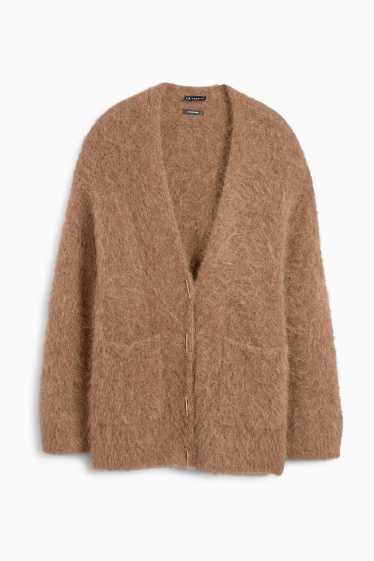 Damen - Strickjacke - Alpaka-Mix - braun
