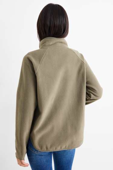Dámské - Fleecová tepláková bunda  - khaki
