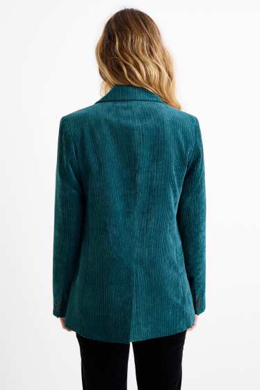 Mujer - Americana larga de pana - regular fit - petróleo