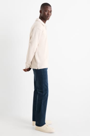 Hommes - Pantalon en velours côtelé - regular fit - bleu foncé