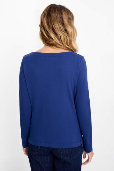 Femmes - Haut à manches longues - regular fit - bleu foncé