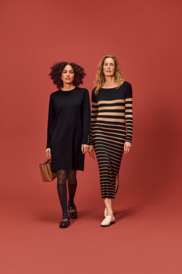 Femmes - Robe en maille - noir