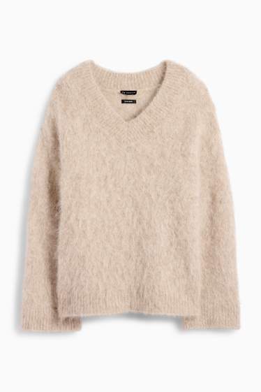 Mujer - Jersey - mezcla de alpaca - beige claro