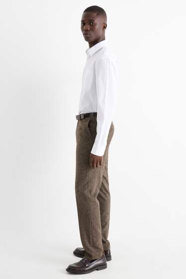 Heren - Broek uit het combi-systeem - regular fit - stretch - met structuur - bruin