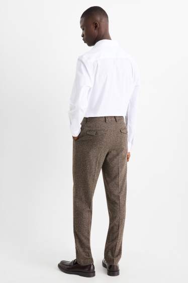 Heren - Broek uit het combi-systeem - regular fit - stretch - met structuur - bruin