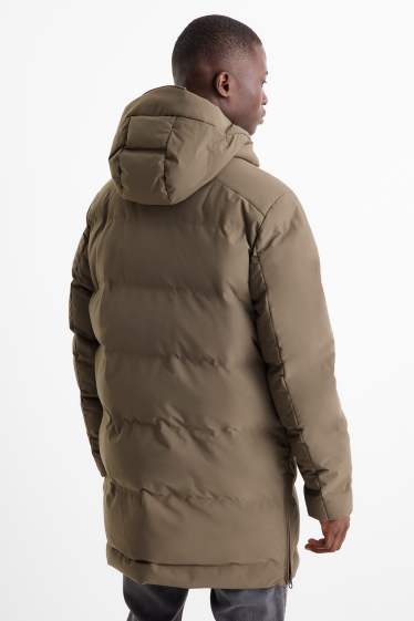 Hommes - Parka à capuche - hiver - déperlante - marron