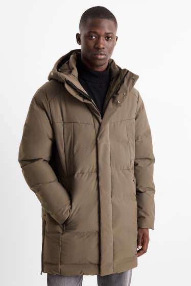 Hommes - Parka à capuche - hiver - déperlante - marron