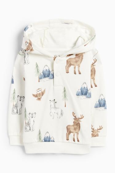 Miminka - chlapci - Divoká zvířata - outfit pro miminka - 2dílný - bílá/béžová