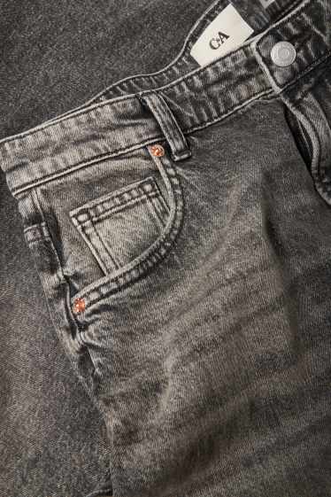 Women - Balloon jeans - mid-rise waist - denim-dark gray
