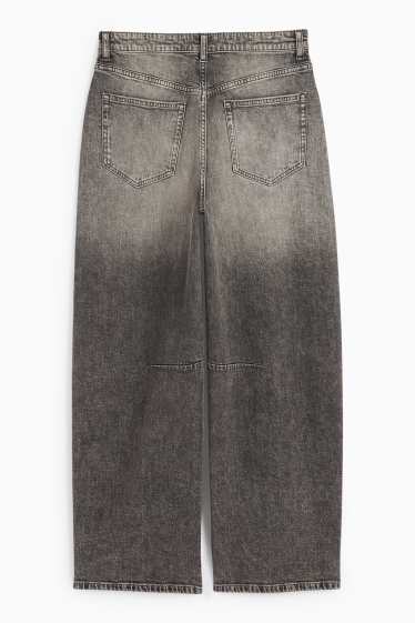 Women - Balloon jeans - mid-rise waist - denim-dark gray