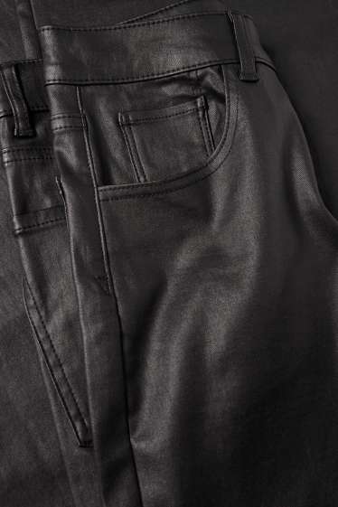 Femmes - Pantalon en toile - high waist - wide leg - noir