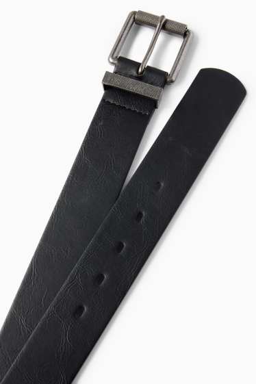 Pánské - Pásek - imitace kůže - černá