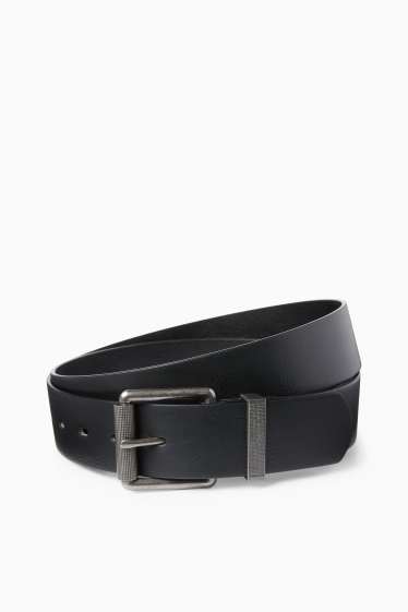 Pánské - Pásek - imitace kůže - černá