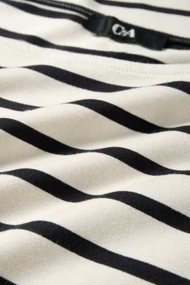 Femmes - Haut à manches longues - regular fit - rayures - noir / blanc