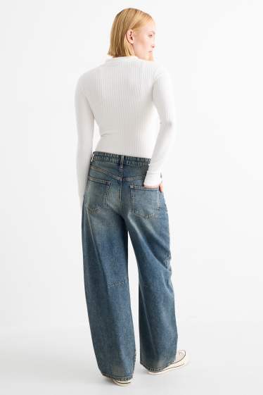Dámské - Balloon jeans - mid waist - džíny - modrošedé